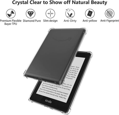 بالنسبة إلى 6 'kindle 8 case clear 2016 ، slim for kindle 8th gen cover ، legthpweight frackproof tpu cover shell for e-reader-clear in Saudi Arabia