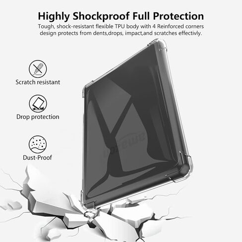 بالنسبة إلى 6 'kindle 8 case clear 2016 ، slim for kindle 8th gen cover ، legthpweight frackproof tpu cover shell for e-reader-clear in Saudi Arabia
