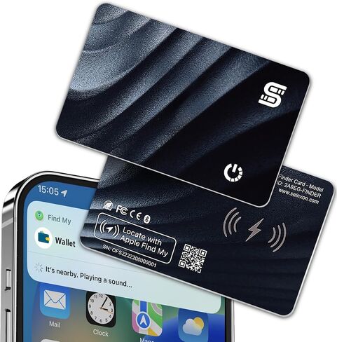 Ultra-Thin Find My Card Tracker with NFC Digital Business Card, Apple Find My Network Integrated(iOS Only), Wireless Charging & 6-Month Battery, IP68 Waterproof, Wallet & Bag in Saudi Arabia