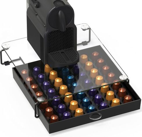 Deco Brothers Tempered Glass Coffee Pod Holder, Fits 42 OriginalLine Pods in Kuwait