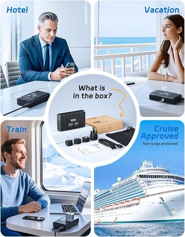 DOACE 220V to 110V Converter, 800W Voltage Converter US to Europe for Hair Straightener/Curler/Phone, Power Converter with 2 USB C & 2 USB A Ports, European Travel Plug Adapter UK, US, AU, EU, White in Kuwait