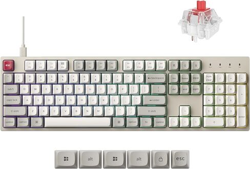 Keychron C2 Pro Wired Mechanical Keyboard with 8K Hz Polling Rate, Full Size Custom RGB Backlit Hot-Swappable, Non-Shine Through PBT Keycaps Compatible with Mac Windows Linux in Saudi Arabia
