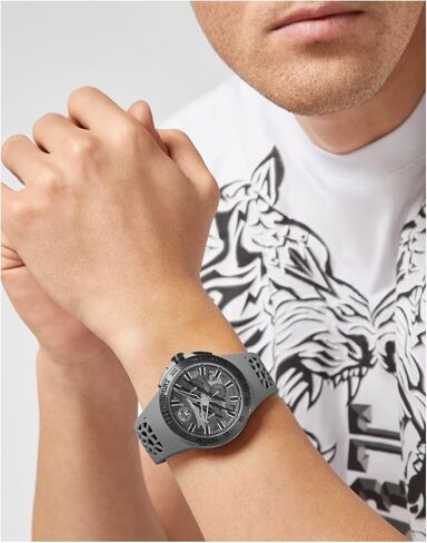 Plein Sport Thunderstorm Chrono Collection Luxury Mens Watch Timepieces with a Black Strap Featuring a Gun Case and a Camo Dial in Saudi Arabia