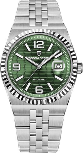 باجاني ديزاين ساعة رجالية جديدة حركة أوتوماتيكية يابانية حافظة من الفولاذ المقاوم للصدأ 10ATM مقاومة للماء مضيئة ساعة عمل عادية مع التاريخ in Kuwait