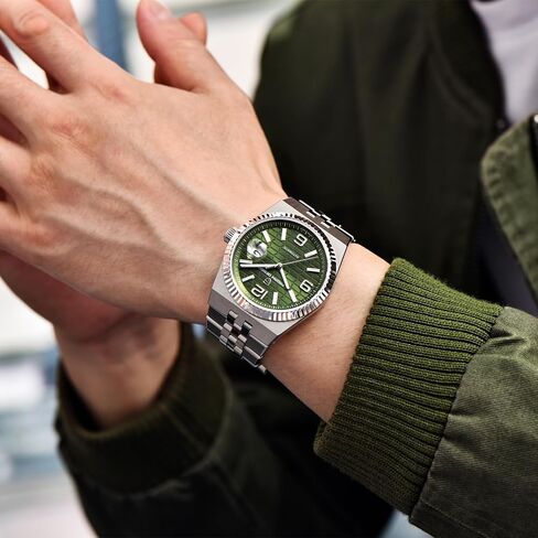 باجاني ديزاين ساعة رجالية جديدة حركة أوتوماتيكية يابانية حافظة من الفولاذ المقاوم للصدأ 10ATM مقاومة للماء مضيئة ساعة عمل عادية مع التاريخ in Kuwait