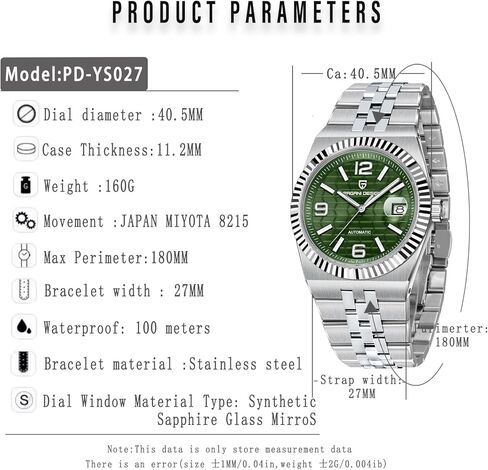 باجاني ديزاين ساعة رجالية جديدة حركة أوتوماتيكية يابانية حافظة من الفولاذ المقاوم للصدأ 10ATM مقاومة للماء مضيئة ساعة عمل عادية مع التاريخ in Kuwait