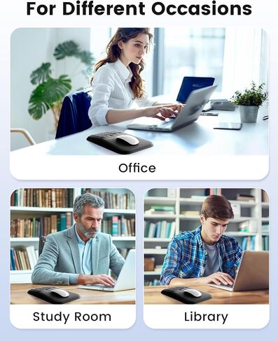 Vaydeer Ergonomic Mouse Pad with Wrist Rest – Memory Foam Mouse Pad with Wrist Support & Massage Bulge, Non-Slip PU Base, Relieves Carpal Tunnel Pain – Ideal Mouse Wrist Rest for Office & Home in Saudi Arabia