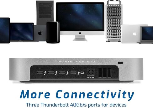 OWC (Enclosure only) miniStack STX, Upgradeable Expansion Solution and Thunderbolt Hub/Mini Dock with 3 Extra TB4 Ports. for Mac Studio, Mac mini and Other Devices. Matte Black in Saudi Arabia