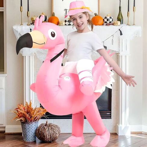 Inflatable Flamingo Costume, Ride on Flamingo Suit, Air Blow up Halloween Costumes for Adults Funny Fancy Dress Party (4.9-6.2 ft) in Saudi Arabia