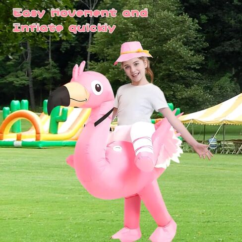 Inflatable Flamingo Costume, Ride on Flamingo Suit, Air Blow up Halloween Costumes for Adults Funny Fancy Dress Party (4.9-6.2 ft) in Saudi Arabia