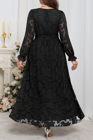 Navy Blue Dress Women Plus Size Wedding Guest Cocktail Fall Semi Formal Floral Long Sleeve Wrap High Low Maxi Dresses in Saudi Arabia