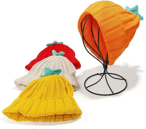 URAWOW Orange Beanies Knit Hats for Women Men Skull Cap Crochet Bucket Hat Knitted Handmade Warm Cute Christmas Santa Fruit in Kuwait