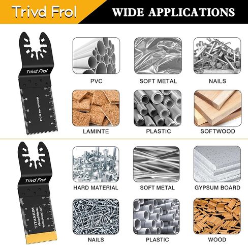 15PCS Titanium Oscillating Multitool Blades, Oscillating Saw Blades Metal Cutting for Nails Wood Plastic and Hard Material Oscillating Tool Blades Kit fit Dewalt Rockwell Milwaukee Makita Bosch in Saudi Arabia