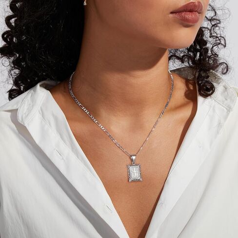 KissYan Cross Pendant Necklace for Women Men, 14K Gold Plated Square Faith Christian Figaro Chain Delicate Religious Jewelry Gifts in Saudi Arabia