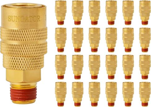 SUNGATOR 1/4-Inch Brass Female Industrial Coupler, 10-Pack NPT Female Quick Connector Air Coupler with Storage Case in Kuwait