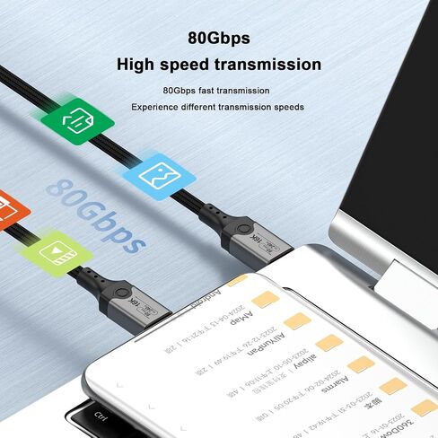 40Gbps Thunderbolt 4 Cable 1.6ft with 8K Video and 240W Charging - 0.5m, Compatible with USB4, Thunderbolt 3 Cable and USB-C in Saudi Arabia