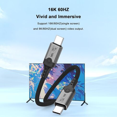 40Gbps Thunderbolt 4 Cable 1.6ft with 8K Video and 240W Charging - 0.5m, Compatible with USB4, Thunderbolt 3 Cable and USB-C in Saudi Arabia