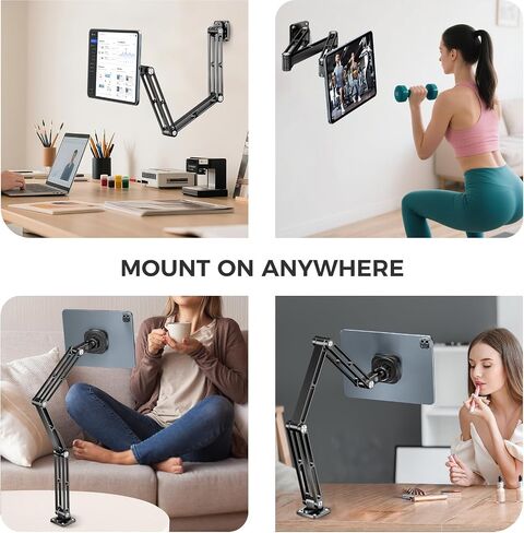 حامل جدار الجدار اللوحي Ohlpro-360 درجة قابلة للتعديل وقابلة للتمديد من 3 مراحل لـ iPad Pro/Air/Mini ، Tab Galaxy 5-13 " in Saudi Arabia