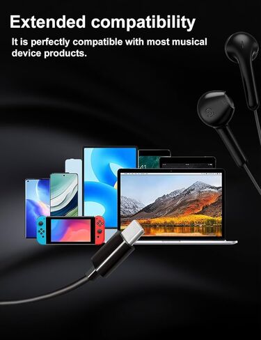 MAS CARNEY USB C Earphones Wired TH9, Type C Headphone with Micphone,Typ-C Ear Bud Compatible with Apple iPhone 15 16 iPad, Samsung Galaxy S25 S24 A53,Google Pixel,Xiaomi Redmi,Huawei Honor,Oppo,Vivo in Kuwait