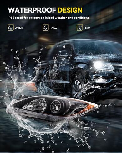 مجموعة المصابيح الأمامية PHILTOP متوافقة مع مازدا 3 2010-2013، غطاء كروم عاكس كهرماني شفاف، مصابيح هالوجين أمامية (جانب السائق + الراكب) in Kuwait