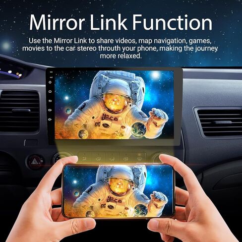 10.1" Carplay Screen for Car, Double Din Car Radio with Bluetooth 4.1, HD Backup Camera, Mirror Link, GPS Navigation, WiFi, Voice Control, 2+64GB, FM/AM in Saudi Arabia