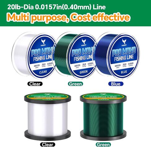 Clear Monofilament Fishing Line 600Yards 0.40mm 20lb,Abrasion-Resistant Nylon String with Snap Ring Design & Tangle-Free,Fishing Wire for Freshwater,Hanging Decorations and Crafts in Saudi Arabia