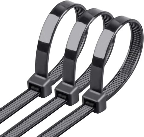 روابط كابل ثقيلة للخدمة السوداء 18 بوصة (50 حزمة) - روابط مضغوطة للأشعة فوق البنفسجية للاستخدام الداخلي والخارجي ، وقوة شد 250 رطل ، متينة ومقاومة للطقس in Kuwait