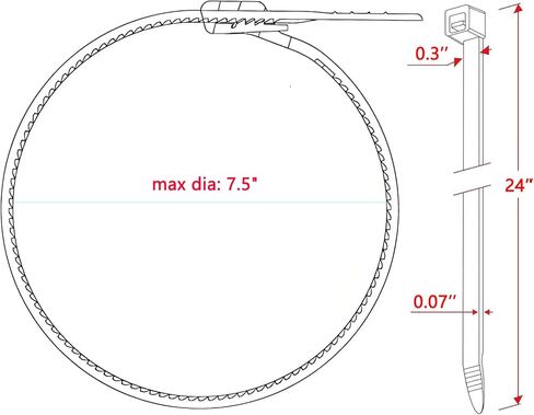 روابط كابل ثقيلة للخدمة السوداء 18 بوصة (50 حزمة) - روابط مضغوطة للأشعة فوق البنفسجية للاستخدام الداخلي والخارجي ، وقوة شد 250 رطل ، متينة ومقاومة للطقس in Kuwait