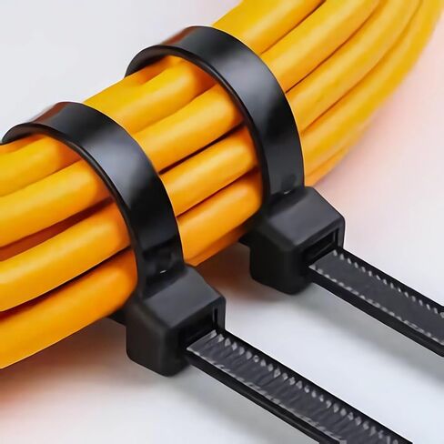 روابط كابل ثقيلة للخدمة السوداء 18 بوصة (50 حزمة) - روابط مضغوطة للأشعة فوق البنفسجية للاستخدام الداخلي والخارجي ، وقوة شد 250 رطل ، متينة ومقاومة للطقس in Kuwait