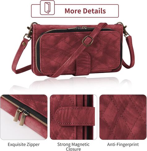 علبة الهاتف لـ Samsung Galaxy Z Fold 5g 5g 2023 غطاء خلية محفظة مع Crossbody Lanyard الكتف حزام Flip Stand Stand Szipper Pres in Saudi Arabia