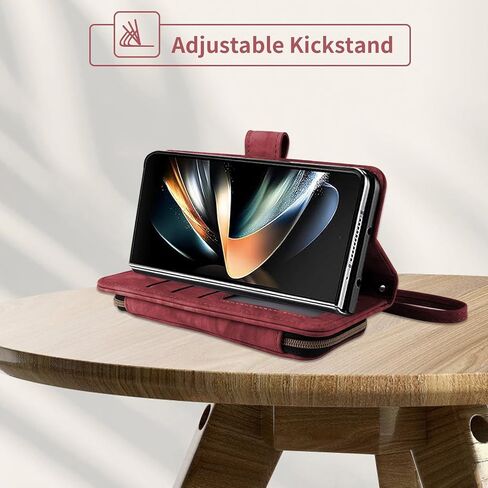 علبة الهاتف لـ Samsung Galaxy Z Fold 5g 5g 2023 غطاء خلية محفظة مع Crossbody Lanyard الكتف حزام Flip Stand Stand Szipper Pres in Saudi Arabia