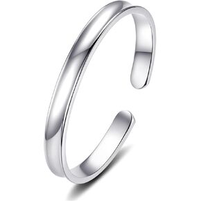 Chunky Bangle Bracelet for Women 925 Sterling Silver Bracelets Handmade Cuff Bangle Bracelets Adjustable Jewelry Fashion Simple Open Bangles in Saudi Arabia