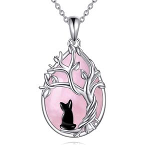 POPLYKE Sterling Silver Gemstone Teardrop Pendant Necklace Crystal Jewelry for Women in Saudi Arabia