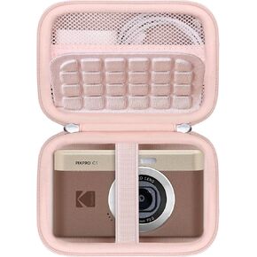 RAIALL Carrying Case for KODAK PIXPRO C1 Friendly Zoom Digital Camera, Point and Shoot Vlogging Camera Hard Travel Bag, Mesh Pocket for Charging Adapter, SD Card, USB Cable and Batteries, Black in Kuwait