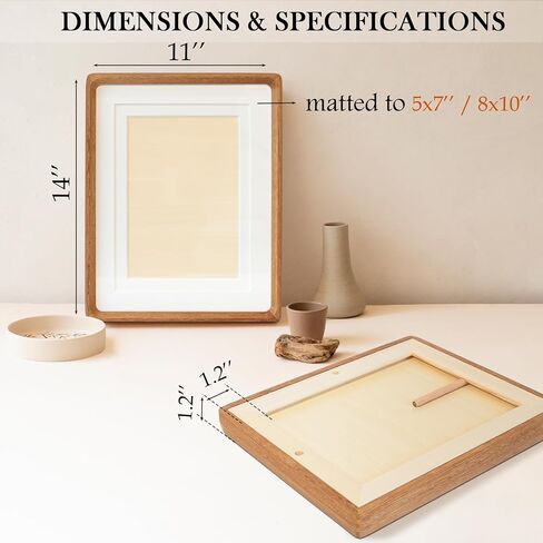 إطارات صور خشبية كبيرة مقاس 11 × 14 غير لامعة مقاس 8 × 10 / 5 × 7، إطارات من خشب الجوز الأسود الطبيعي باللون البني in Saudi Arabia