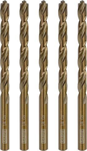 1/4 Inch Cobalt Drill Bits 5pcs Heavy-Duty Metal Drill Bit Set for Steel, Cast Iron (1/4" x 4") in Kuwait