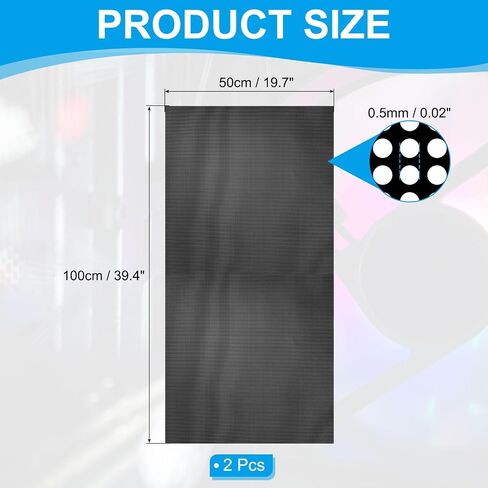 PATIKIL PC Fan Dust Mesh 39.4"x19.7" 0.12" Hole, 2 Pcs PVC Computer Cooler Dust Filter PC Case Cover Grills for Computer Cooler Fan Case Dustproof, Black in Saudi Arabia