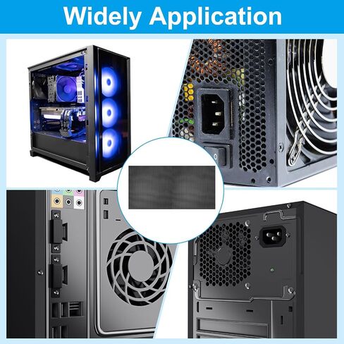 PATIKIL PC Fan Dust Mesh 39.4"x19.7" 0.12" Hole, 2 Pcs PVC Computer Cooler Dust Filter PC Case Cover Grills for Computer Cooler Fan Case Dustproof, Black in Saudi Arabia