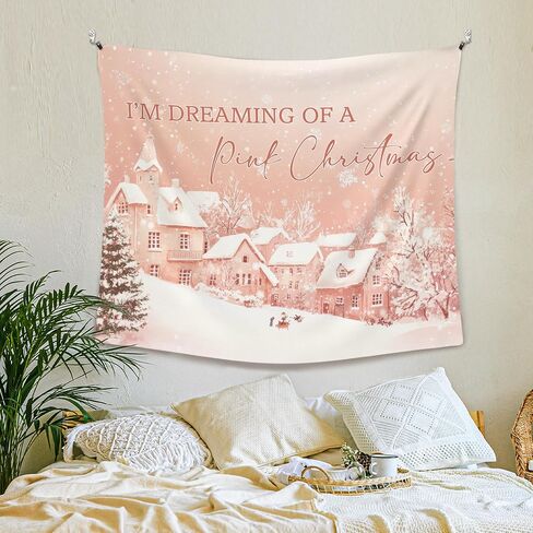 XLDLIOO Winter Christmas Tree Wall Tapestry, Moody Winter Xmas Wall Tapestry Hanging for Bedroom, Country Farmhouse Christmas Tree Holiday Tapestries Decor Art for Home Living Room 50x60in in Saudi Arabia