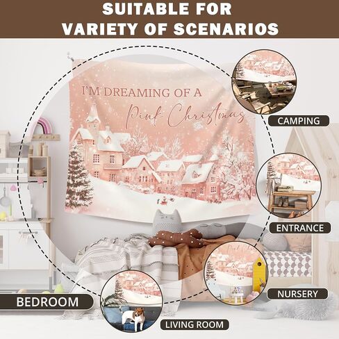 XLDLIOO Winter Christmas Tree Wall Tapestry, Moody Winter Xmas Wall Tapestry Hanging for Bedroom, Country Farmhouse Christmas Tree Holiday Tapestries Decor Art for Home Living Room 50x60in in Saudi Arabia