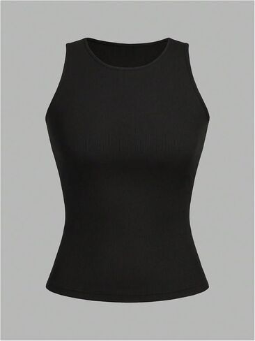 WDIRARA Women's 2 Pack Tank Tops Crew Neck Sleeveless Basic Fitted Tops in Saudi Arabia