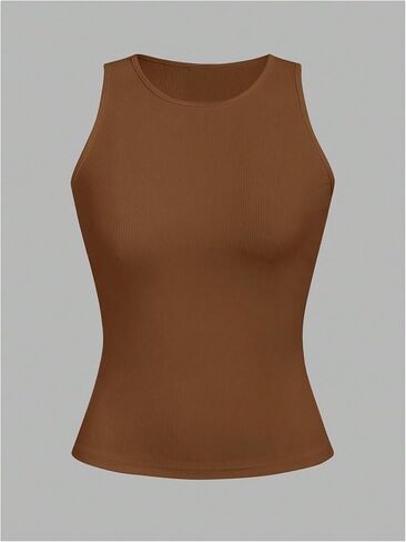 WDIRARA Women's 2 Pack Tank Tops Crew Neck Sleeveless Basic Fitted Tops in Saudi Arabia