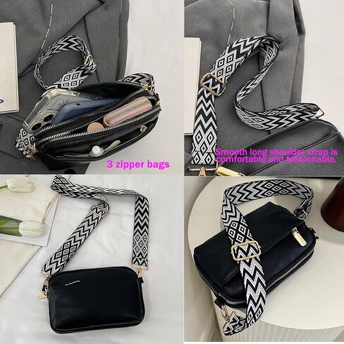 Crossbody Bags for Women, Vegan Leather Shoulder Handbags，Purses for Women with Adjustable Wide Strap in Saudi Arabia