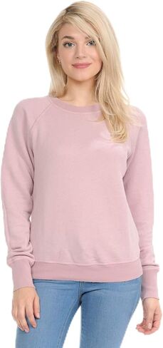 YURO-K Women's Premium Long Sleeve Crew Neck Vintage Raglan Sweatshirt Pullover X-Small - X-Large in Saudi Arabia