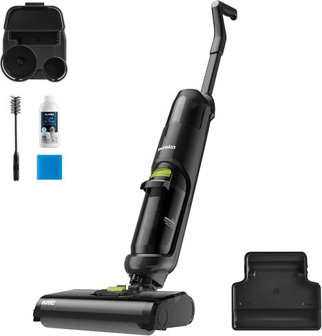 EUREKA NEW500 Cordless Wet Dry Vacuum Mop for Multi-Surface Lightweight Hardwood Floors Cleaner with Self-Cleaning System, Voice prompts and Smart Dirt Detecting, XL Water Tank, Black & White in Kuwait