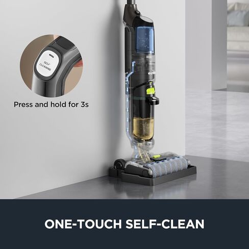 EUREKA NEW500 Cordless Wet Dry Vacuum Mop for Multi-Surface Lightweight Hardwood Floors Cleaner with Self-Cleaning System, Voice prompts and Smart Dirt Detecting, XL Water Tank, Black & White in Kuwait