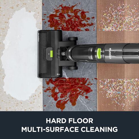 EUREKA NEW500 Cordless Wet Dry Vacuum Mop for Multi-Surface Lightweight Hardwood Floors Cleaner with Self-Cleaning System, Voice prompts and Smart Dirt Detecting, XL Water Tank, Black & White in Kuwait