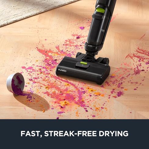 EUREKA NEW500 Cordless Wet Dry Vacuum Mop for Multi-Surface Lightweight Hardwood Floors Cleaner with Self-Cleaning System, Voice prompts and Smart Dirt Detecting, XL Water Tank, Black & White in Kuwait