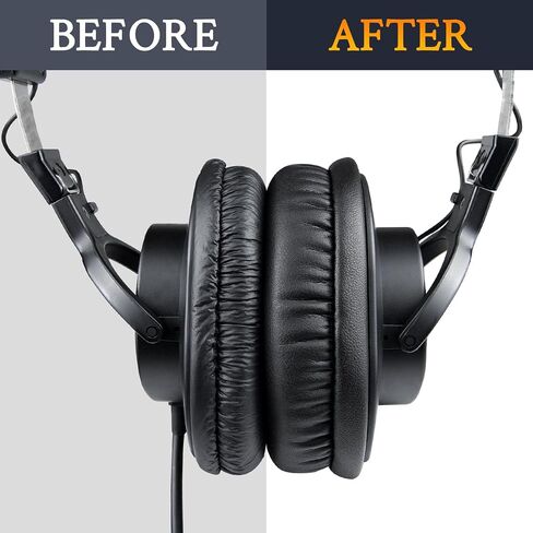SOULWIT Replacement Earpads for Sony MDR-7506 MDR-V6 MDR-V7 MDR-CD900ST Monitor Headphones, Ear Pads Cushions with Softer Protein Leather, High-Density Foam - Black in Saudi Arabia