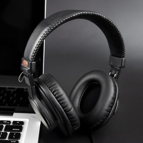 SOULWIT Replacement Earpads for Sony MDR-7506 MDR-V6 MDR-V7 MDR-CD900ST Monitor Headphones, Ear Pads Cushions with Softer Protein Leather, High-Density Foam - Black in Saudi Arabia